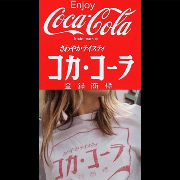 🇯🇵 *NEW* NWOT Japanese Coca Cola 3/4 sleeve - Picture 1 of 7